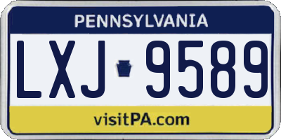 PA license plate LXJ9589