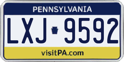 PA license plate LXJ9592