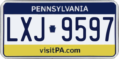 PA license plate LXJ9597