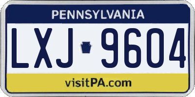 PA license plate LXJ9604