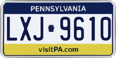 PA license plate LXJ9610