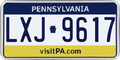 PA license plate LXJ9617