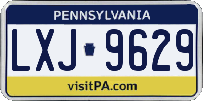 PA license plate LXJ9629