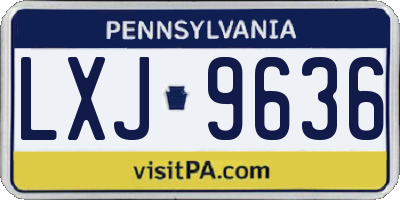 PA license plate LXJ9636