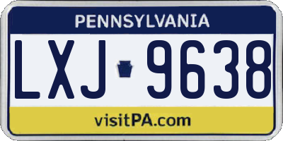 PA license plate LXJ9638