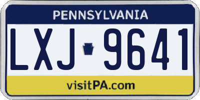 PA license plate LXJ9641