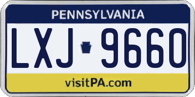 PA license plate LXJ9660