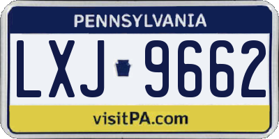 PA license plate LXJ9662