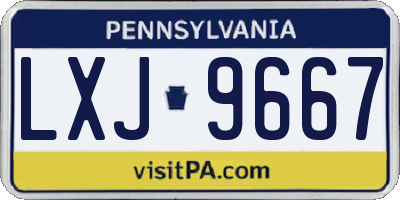 PA license plate LXJ9667
