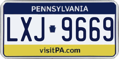 PA license plate LXJ9669