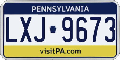 PA license plate LXJ9673