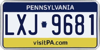 PA license plate LXJ9681