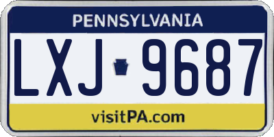PA license plate LXJ9687