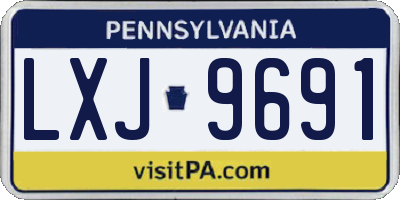 PA license plate LXJ9691