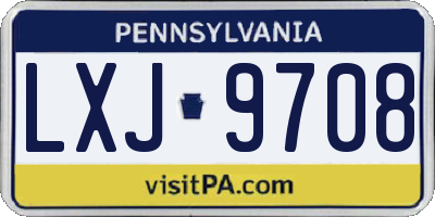 PA license plate LXJ9708