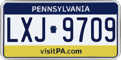 PA license plate LXJ9709