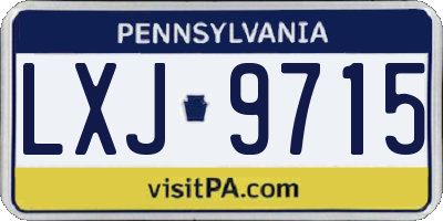 PA license plate LXJ9715