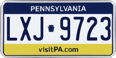 PA license plate LXJ9723