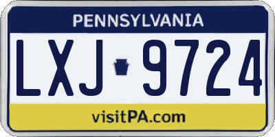 PA license plate LXJ9724
