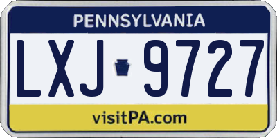PA license plate LXJ9727