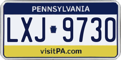 PA license plate LXJ9730