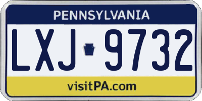 PA license plate LXJ9732