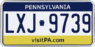 PA license plate LXJ9739