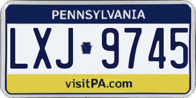 PA license plate LXJ9745