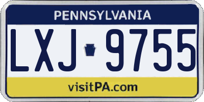 PA license plate LXJ9755