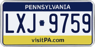 PA license plate LXJ9759