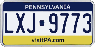PA license plate LXJ9773