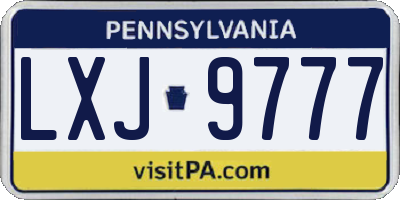 PA license plate LXJ9777
