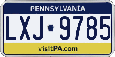 PA license plate LXJ9785