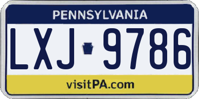 PA license plate LXJ9786