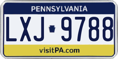 PA license plate LXJ9788