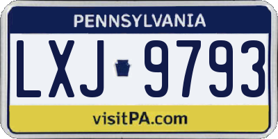 PA license plate LXJ9793