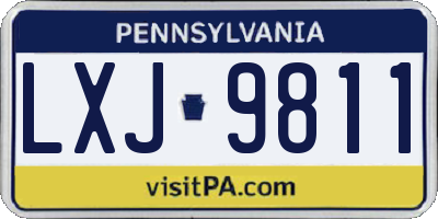 PA license plate LXJ9811
