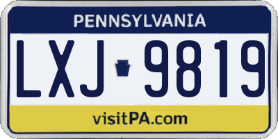 PA license plate LXJ9819