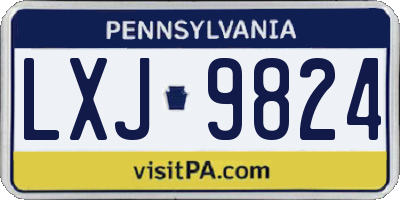 PA license plate LXJ9824