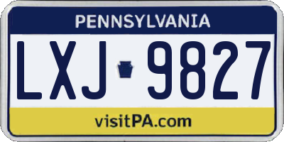 PA license plate LXJ9827