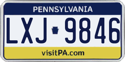 PA license plate LXJ9846