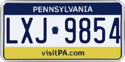 PA license plate LXJ9854