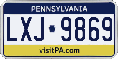 PA license plate LXJ9869