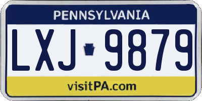 PA license plate LXJ9879