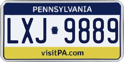 PA license plate LXJ9889