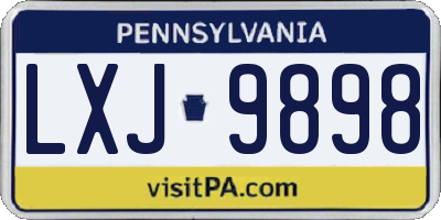 PA license plate LXJ9898