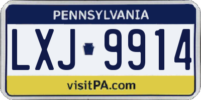 PA license plate LXJ9914