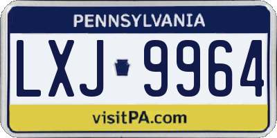 PA license plate LXJ9964