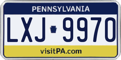 PA license plate LXJ9970