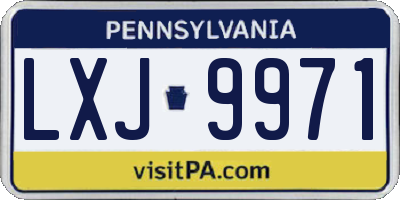 PA license plate LXJ9971